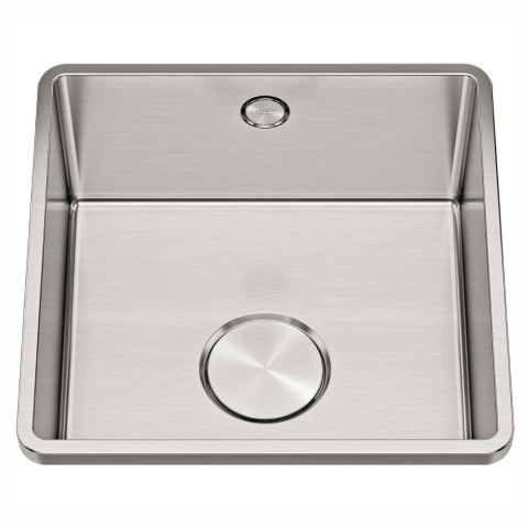 Chiuveta bucatarie inox CookingAid TASCA IRIS IR40 cu montaj pe blat, ventil scurgere automat cu capac scurgere invisibila, preaplin rotund si accesorii montaj [14]