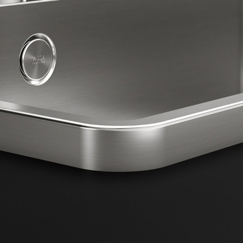 Chiuveta bucatarie inox CookingAid TASCA IRIS IR40 cu montaj pe blat, ventil scurgere automat cu capac scurgere invisibila, preaplin rotund si accesorii montaj [15]