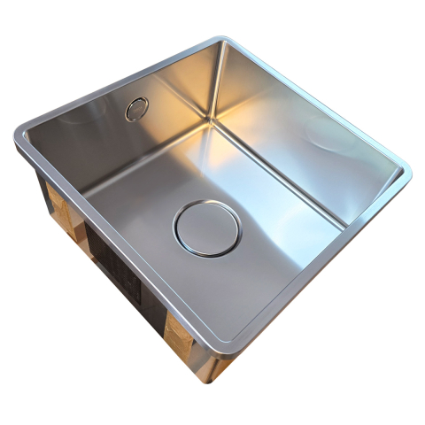 Chiuveta bucatarie inox CookingAid TASCA IRIS IR40 cu montaj pe blat, ventil scurgere automat cu capac scurgere invisibila, preaplin rotund si accesorii montaj [9]