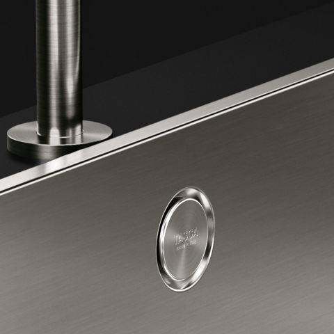 Chiuveta bucatarie inox CookingAid TASCA IRIS IR50 BM cu montaj pe blat, ventil scurgere automat cu capac scurgere invisibila, preaplin rotund si accesorii montaj [22]