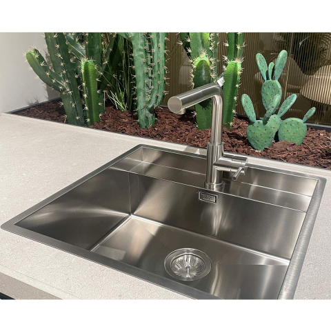 Chiuvete & Baterii - Chiuveta bucatarie inox CookingAid TASCA PHANTOM BACK LAGOON 50 INVISIBLE din inox marin AISI316L, rezistent la coroziune, cloruri si substante chimice, cu montaj pe blat, sub blat, la nivelul blatulu