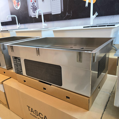 Chiuveta bucatarie inox CookingAid TASCA PHANTOM BACK PT65 INVISIBLE cu montaj pe blat, sub blat, la nivelul blatului sau sub geam si accesorii montaj [7]