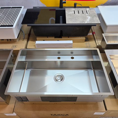 Chiuveta bucatarie inox CookingAid TASCA PHANTOM BACK PT80 INVISIBLE cu montaj pe blat, sub blat, la nivelul blatului sau sub geam si accesorii montaj [6]