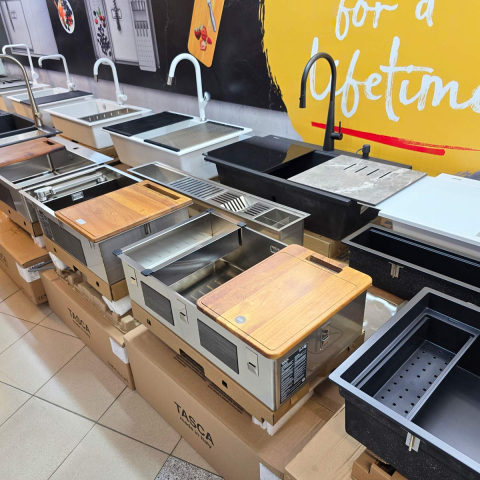 Chiuveta bucatarie inox CookingAid TASCA PURA SLIM CA70 cu montaj 8mm pe blat sau la nivelul blatului si accesorii montaj [6]