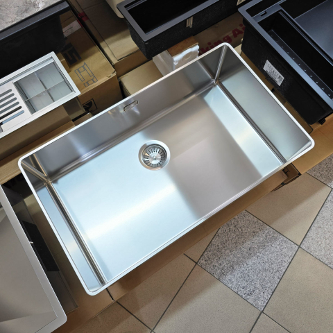 Chiuveta bucatarie inox CookingAid TASCA PURA SLIM CA70 cu montaj 8mm pe blat sau la nivelul blatului si accesorii montaj [12]