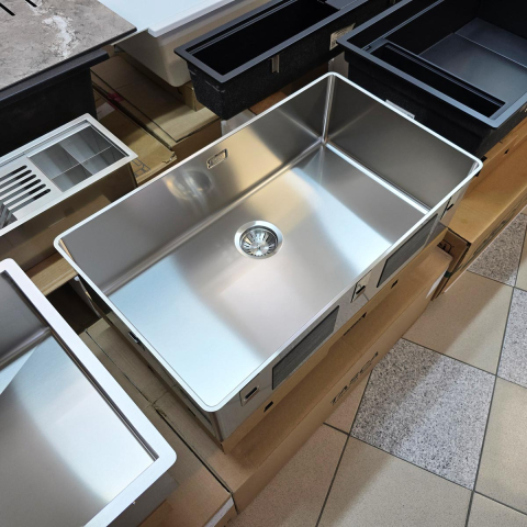 Chiuveta bucatarie inox CookingAid TASCA PURA SLIM CA70 cu montaj 8mm pe blat sau la nivelul blatului si accesorii montaj [16]