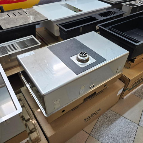 Chiuveta bucatarie inox CookingAid TASCA PURA SLIM CA70 cu montaj 8mm pe blat sau la nivelul blatului si accesorii montaj [17]