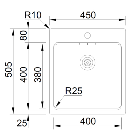 Chiuveta bucatarie inox CookingAid UNA 46 + Bonus: tocator Bambus + accesorii montaj [19]