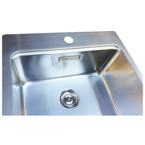 Chiuveta bucatarie inox CookingAid UNA 46 + Bonus: tocator Bambus + accesorii montaj [6]