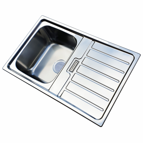 Chiuveta bucatarie inox CookingAid URBAN 80B cuva pe stanga cu picurator pe dreapta + accesorii montaj [4]