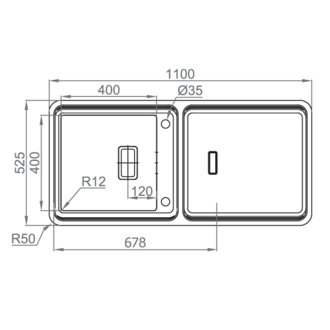 Chiuveta bucatarie inox CookingAid VISION 100 INVISIBLE montaj sub geam cu baterie telescopica integrata, tocator sticla temperizata + accesorii montaj [21]