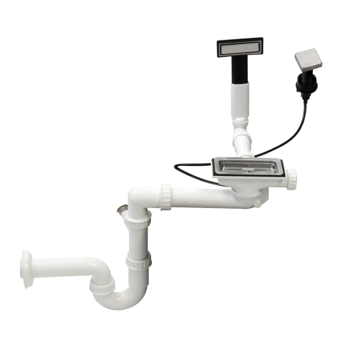 Chiuveta bucatarie inox CookingAid XERON 105 LEFT cu ventil scurgere dreptunghiular automat si accesorii montaj [4]