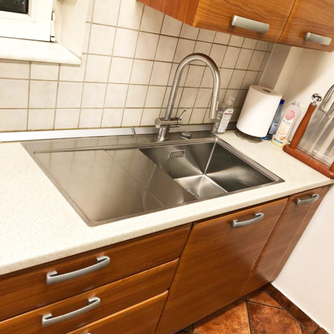 Chiuveta bucatarie inox CookingAid XERON 105 RIGHT cu ventil scurgere dreptunghiular automat si accesorii montaj [5]