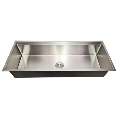 Chiuveta bucatarie inox HORECA CookingAid Infinity Undermount Workstation, montaj pe/sub blat, cu dozator detergent, tavita vase/paste/fructe, scurgator plat inox, gratar rulabil inox, tocator lemn Sa [20]