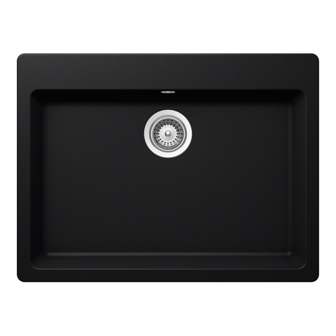 Compozit - Chiuveta bucatarie Schock Galaxy N-100L Cristadur Puro 700 x 530 mm, compozit granit, montare pe blat, negru intens