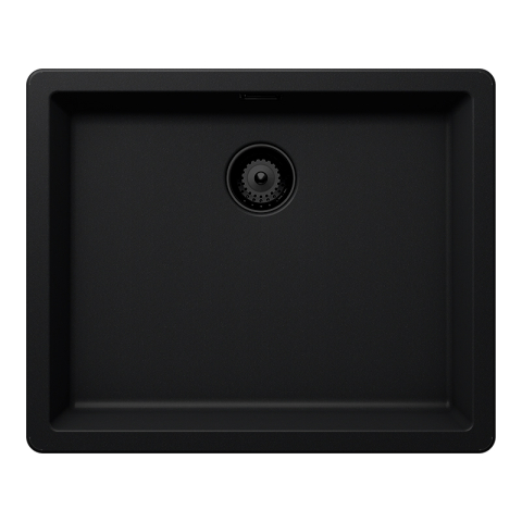 Compozit - Chiuveta bucatarie Schock Greenwich N-100L 556 x 456 mm Cristadur Puro, negru intens cu parti vizibile Puro