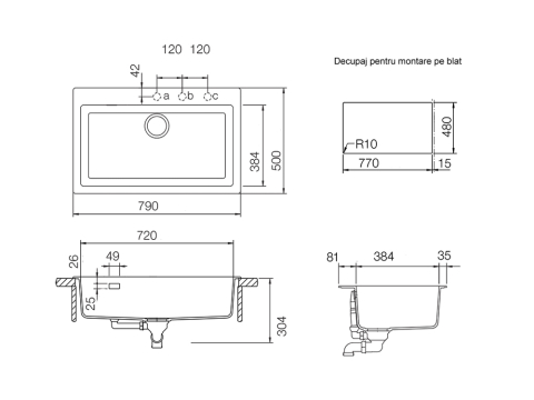Chiuveta bucatarie Schock Signus N-100XL 790 x 500 mm Cristadur Puro, negru intens cu parti vizibile Puro [1]