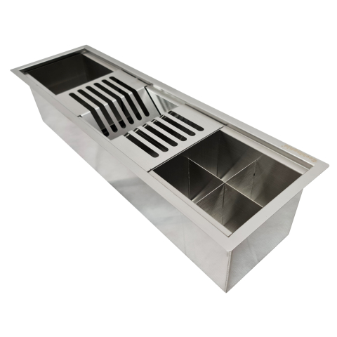 Chiuveta ingusta scurgere multifunctionala tip rigola / canal / jgheab drenare CookingAid Channel sink 63cm cu 3 accesorii incluse [3]