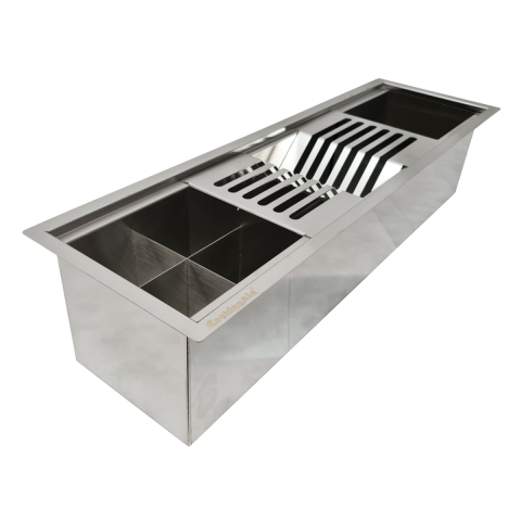 Chiuveta ingusta scurgere multifunctionala tip rigola / canal / jgheab drenare CookingAid Channel sink 63cm cu 3 accesorii incluse [5]