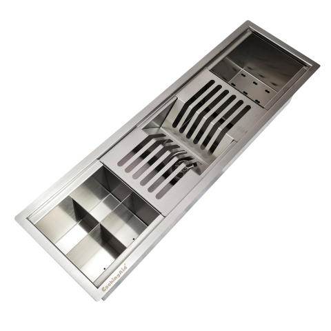 Chiuveta ingusta scurgere multifunctionala tip rigola / canal / jgheab drenare CookingAid Channel sink 63cm cu 3 accesorii incluse [9]
