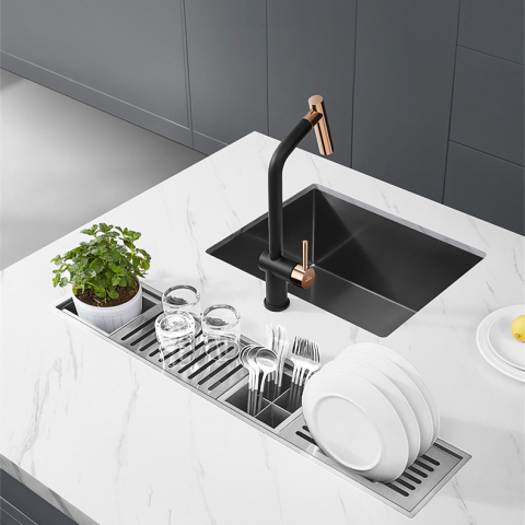 Chiuvete & Baterii - Chiuveta ingusta scurgere multifunctionala tip rigola / canal / jgheab drenare CookingAid Channel sink 93cm cu 4 accesorii incluse