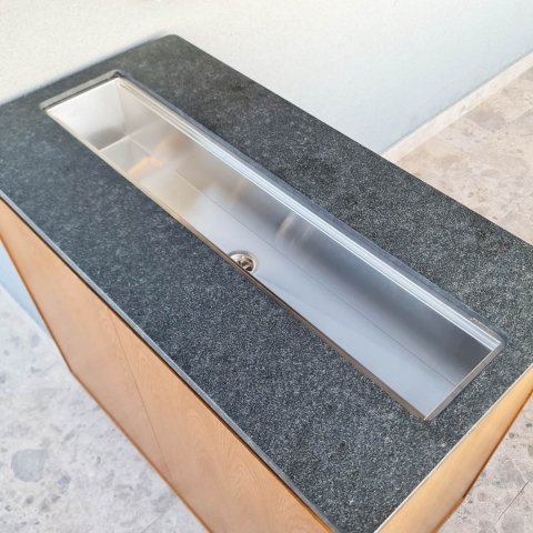 Chiuveta ingusta scurgere multifunctionala tip rigola / canal / jgheab drenare CookingAid Channel sink 93cm cu 4 accesorii incluse [19]