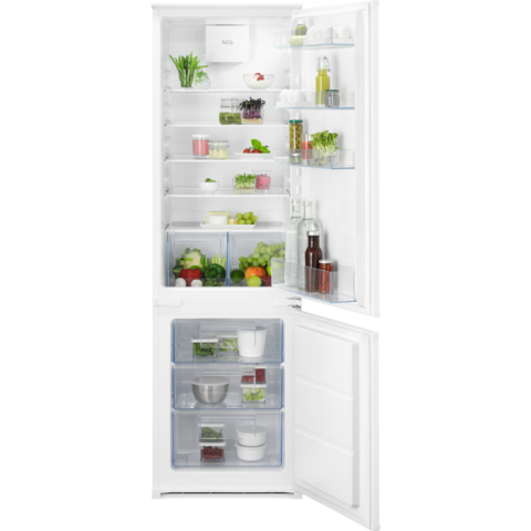 Incoporabil - Combina frigorifica incorporabila AEG OSC5D181ES, 269 l,  Ventilator Interior, Control electronic, Usi reversibile slide, Clasa E, H 178 cm