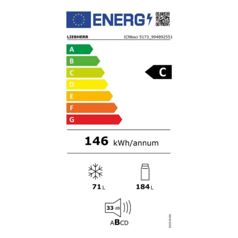 Combina frigorifica incorporabila Liebherr ICNbsci 5173 Peak, EasyFresh si NoFrost, 56 cm, 255 l, DuoCooling, SmartDeviceBox, SoftSystem, IceMaker, Interior BlackSteel, Clasa C [3]