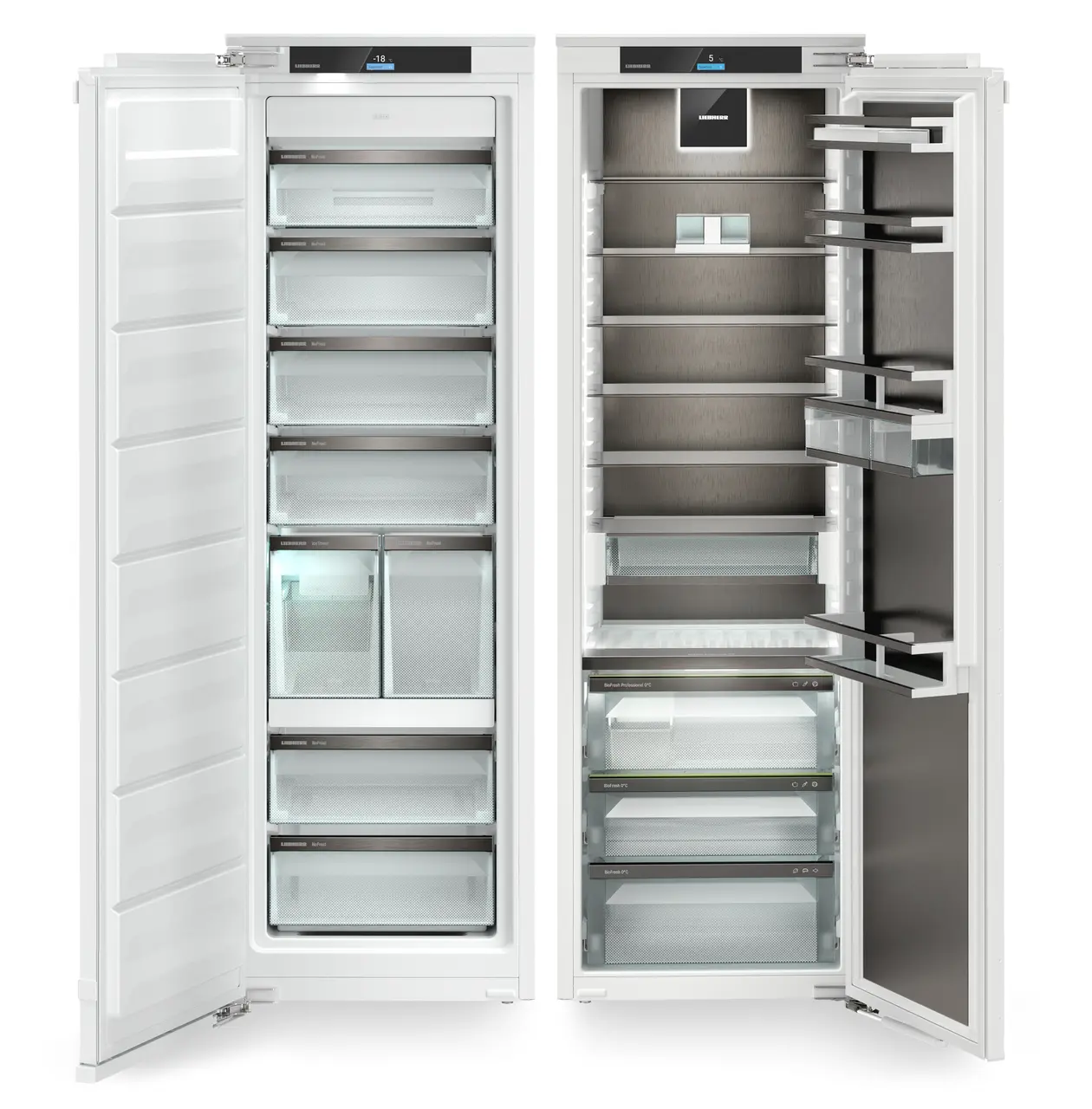 Incoporabil - Combina frigorifica incorporabila Side by Side Liebherr IXRFbs 5176 Peak, BioFresh  NoFrost, HydroBreeze, IceTower, 509 l, Interior BlackSteel