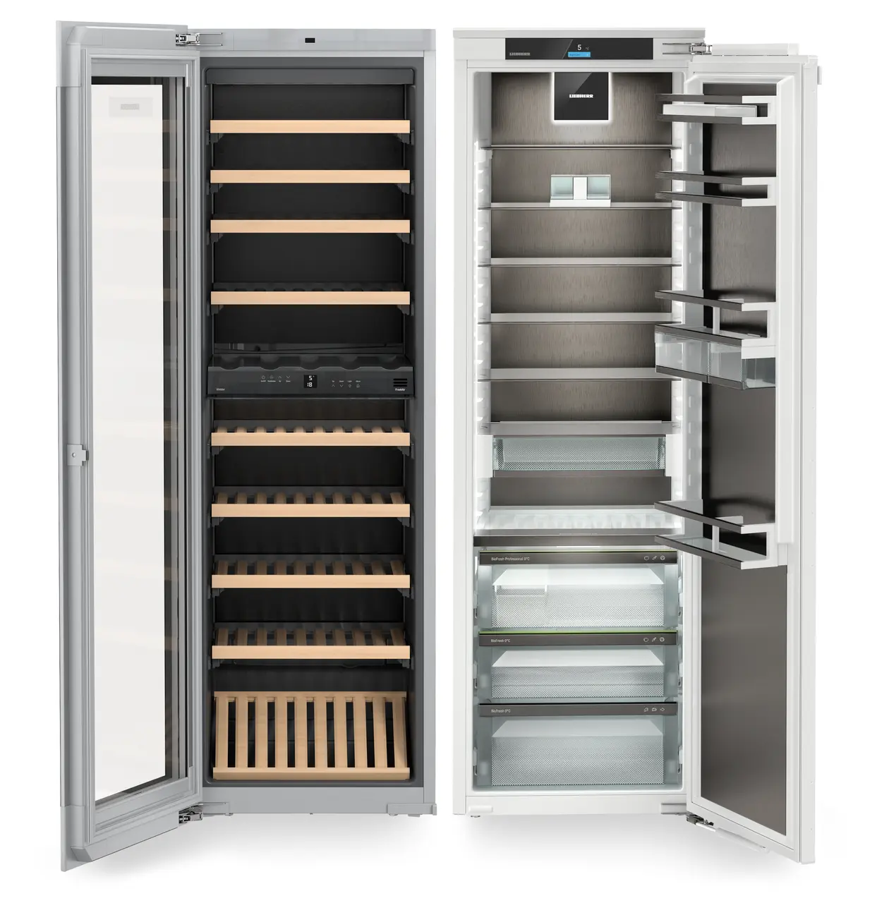 Incoporabil - Combina frigorifica incorporabila Side by Side Liebherr IXRWbs 5173 Peak, 572 l, BioFresh, HydroBreeze, SmartDeviceBox integrat, Vitrina vinuri - TipOpen, Interior BlackSteel