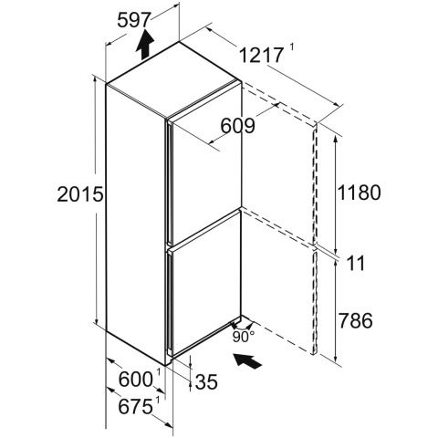 Combina frigorifica Liebherr CBNbda 572i, 360 l, No Frost, BioFresh, DuoCooling, Interior Fit, Clasa A, H 201.5 cm, Negru Antracit [8]
