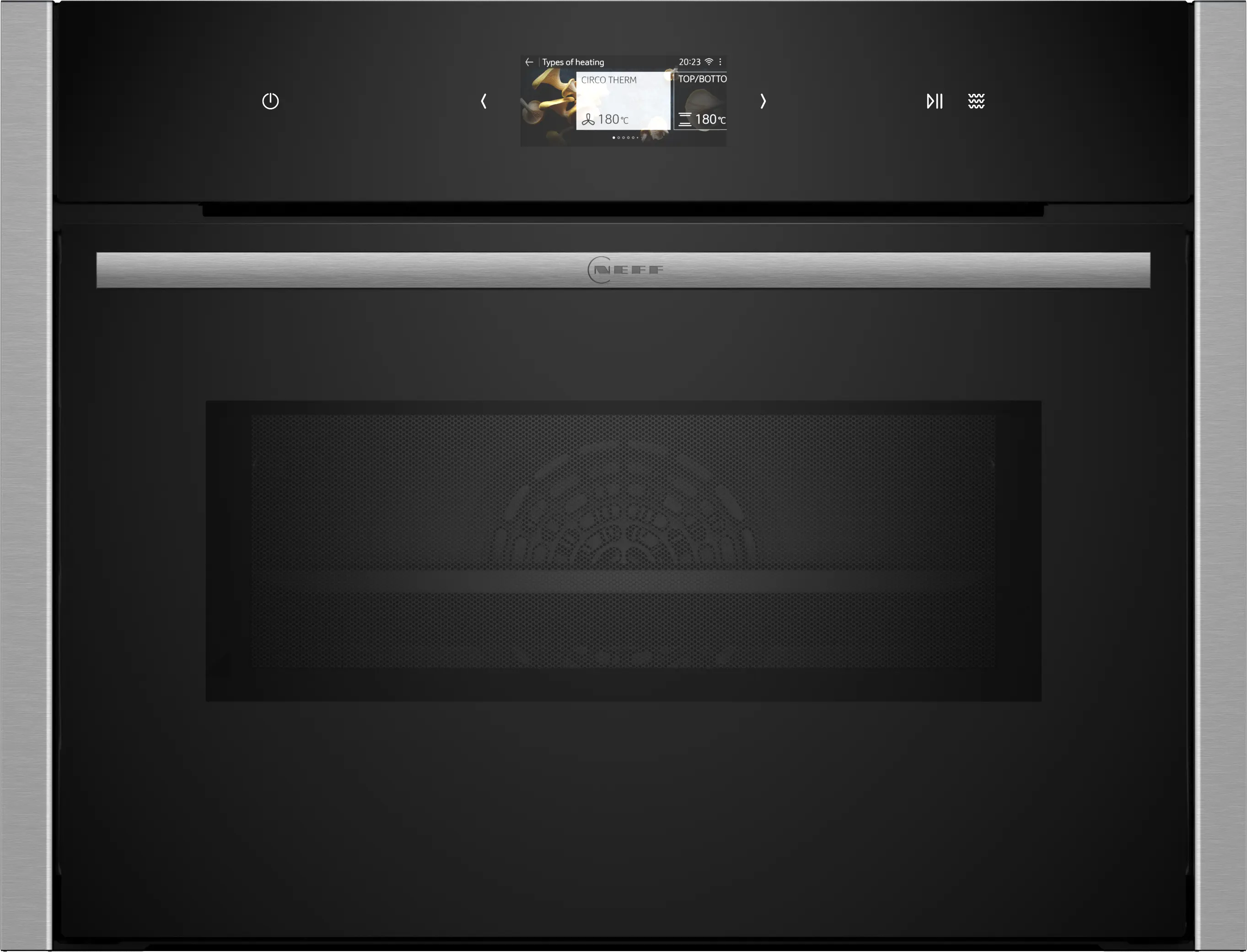 Electrocasnice - Cuptor compact incorporabil cu microunde NEFF C24MS31N0 N90, 45 L, 900 W, TFT Touch Display, Home Connect, inox