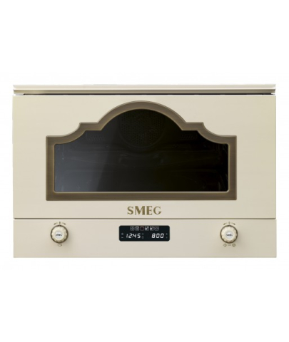 Cuptoare cu microunde - Cuptor cu microunde incorporabil Smeg Cortina MP722PO, 22 litri, crem