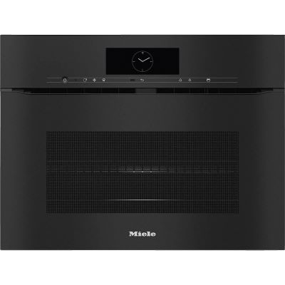 Electrocasnice - Cuptor electric incorporabil compact cu microunde Miele Diamond H 7840 BMX, 43 litri, 60 cm, Negru Obsidian Mat, ecran tactil M Touch + MotionReact
