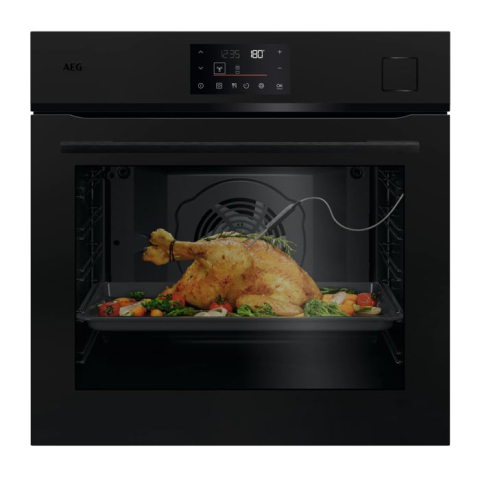 Electrocasnice - Cuptor încorporabil AEG NBH6X53KSE cu SteamCrisp și AirFry+, 72 l, negru mat