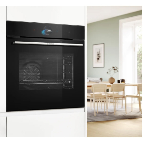Cuptor incorporabil Bosch Seria 8 HRG7784B1, Electric, 71 l, Multifunctional, Perfect Steam, 22 functii , Autocuratare pirolitica, Grill, Air Fry, Home Connect, Clasa A+ [2]