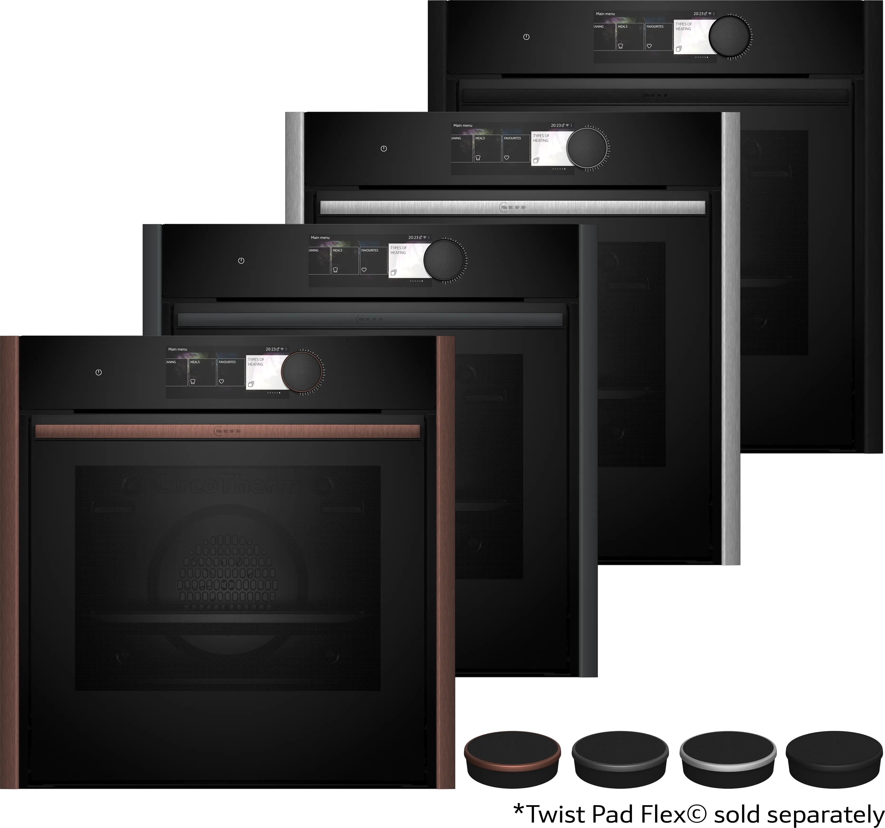 Electrocasnice - Cuptor incorporabil NEFF B69CY7MY0 N90, 71 L, piroliză, Slide&Hide, TFT Touch 6.8", Home Connect, negru