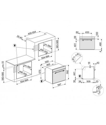 Cuptor incorporabil Smeg Cortina SF700PO, electric, multifunctional, 60cm, crem [2]