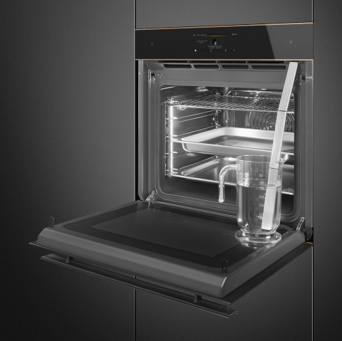 Cuptor multifunctional SMEG Dolce Stil Novo SO4606WAPNR, Galileo Omnichef, functie abur, functie microunde, 150 retete automate, 45 cm inaltime, negru, Vapor Clean [6]