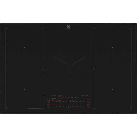 Plite inductie - Plita incorporabilă Electrolux EIS87553IZ – Plită cu inducție SaphirMatt® Seria 800, 80 cm, 5 zone de gătit, Bridge & SenseBoil®/SenseFry®, Hob2Hood, Negru