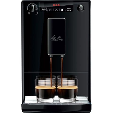 Espresoare - Espressor automat Melitta® Solo Pure Black E950-222, 1400W, 15 bari, 1.2l, Rezervor boabe, Slim 20cm, Negru
