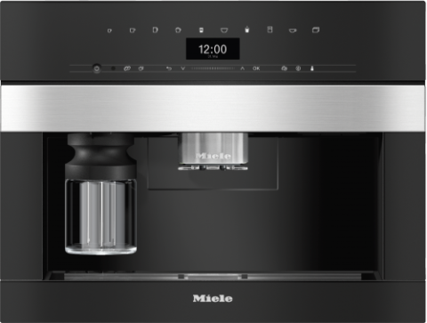 Espresoare incorporabile - Espressor incorporabil Miele CVA 7440 Oţel inoxidabil/Clean Steel, recipient apa 2.7 l, recipient lapte 0.7 l, capacitate boabe cafea 600g, Negru/inox