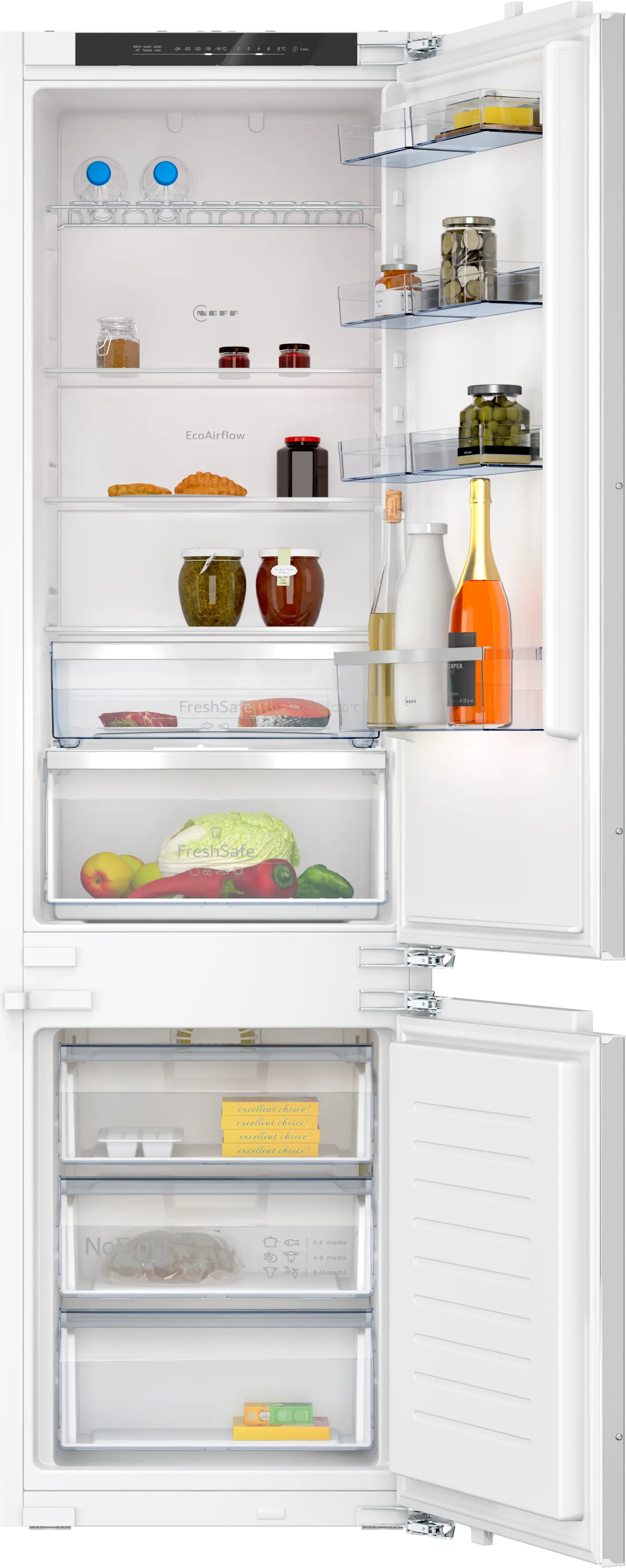 Electrocasnice - Frigider combină incorporabil NEFF KI7966FD0 N50, 290 L, No Frost, Fresh Safe, Eco Air Flow, 193 cm, alb