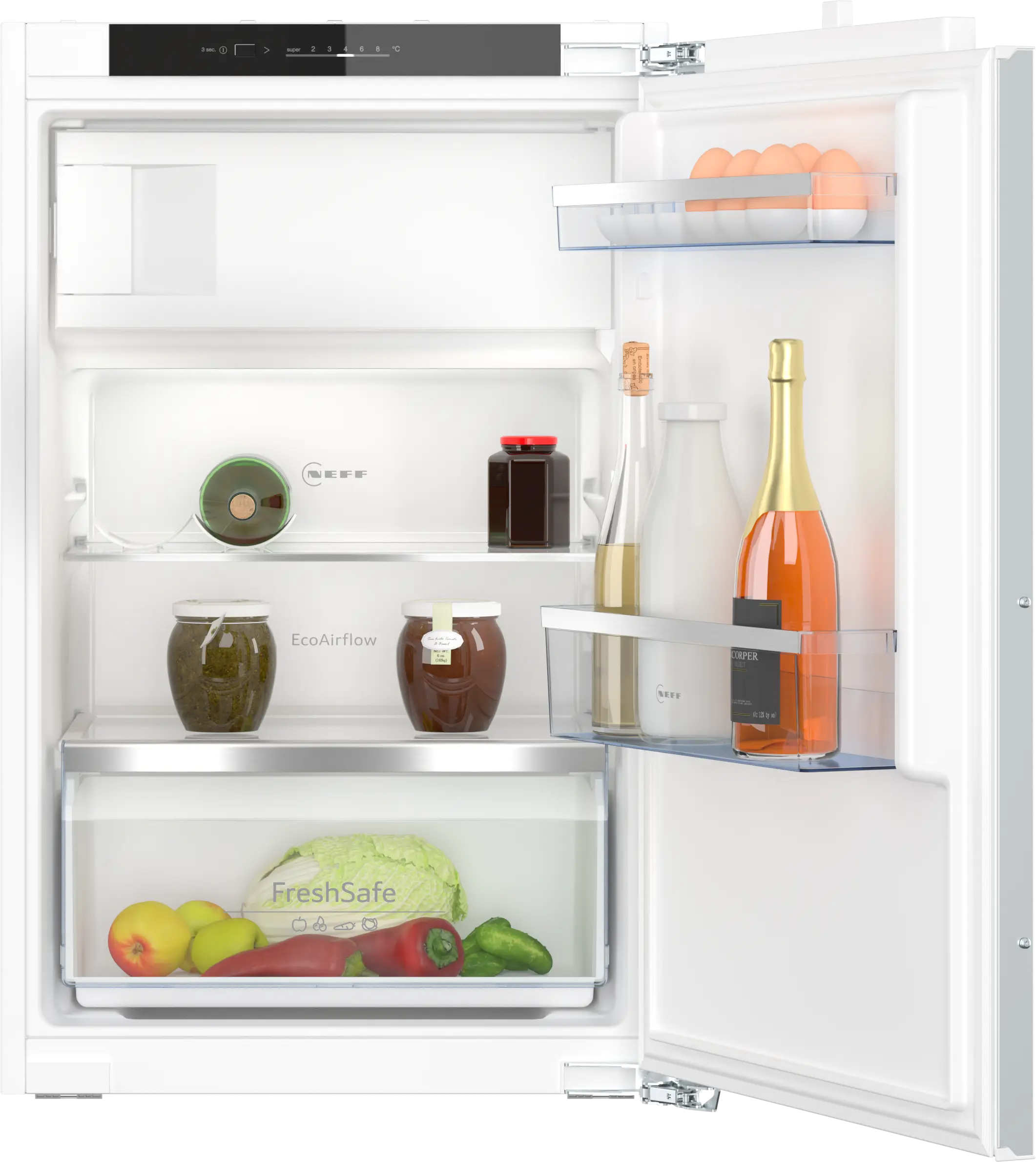 Electrocasnice - Frigider incorporabil NEFF KI2222FE0 N50, 119 L, compartiment congelator, Fresh Safe, Eco Air Flow, LED, 88 cm, alb