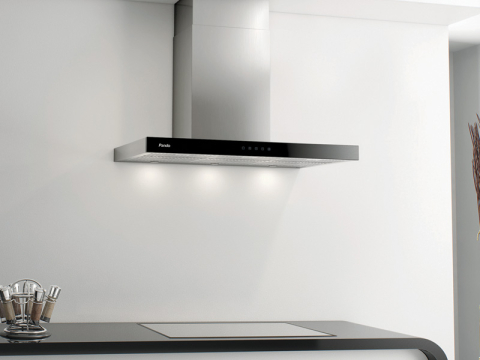 Hote - Hota de perete Pando P-826, 90 cm, front sticla neagra, motor V850 mc/h