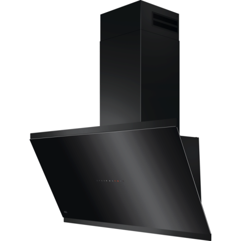 Hote incorporabile - Hota incorporabila decorativa AEG GV77D91SB, Putere de absorbtie 760 mc/h, Control electronic,  Conectivitate plita, Functie Breeze, 1 motor, 90 cm, Negru (Glossy)