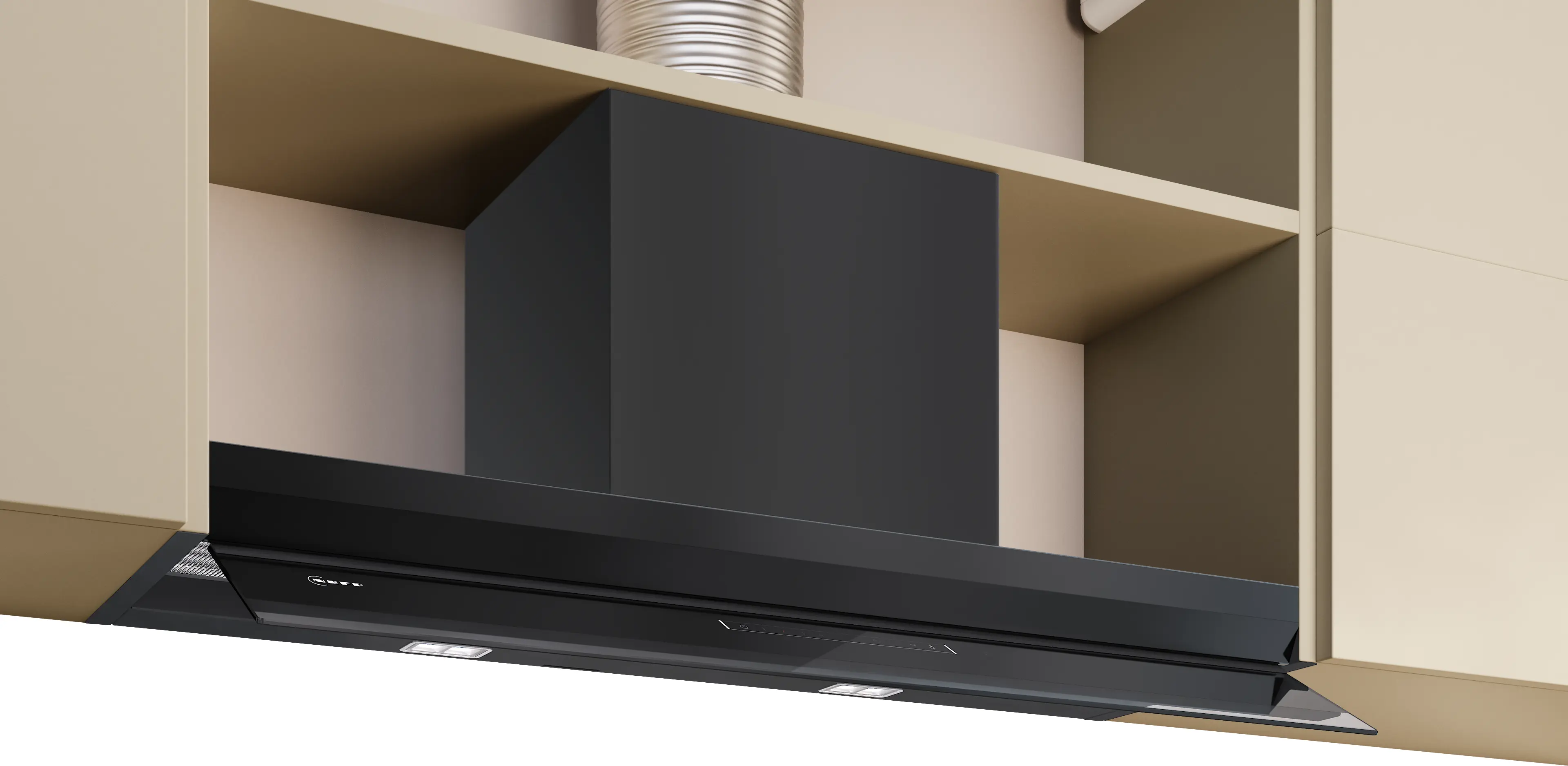 Electrocasnice - Hotă incorporabilă NEFF D97XDP2S0 N70, 90 cm, 749 m³/h, Home Connect, Touch Control, LED, negru mat