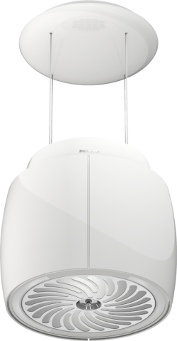Aparate de gatit - Hota insula Miele Diamond DAH 7378 D Aura 4.0 Ambient, montare suspendata, Alb Brilliant, 70 cm, pana la 600 m³/h