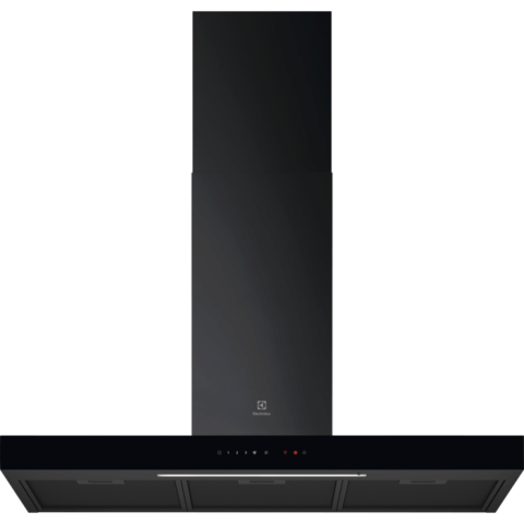 Aparate de gatit - Hotă șemineu Electrolux LFT819K, 90 cm, Clasă energetică A, 730 m³/h, 3 viteze + Intensiv + Breeze, Hob2Hood, Bandă LED, Negru