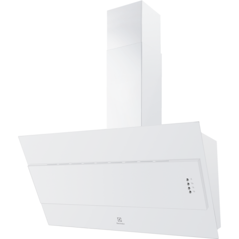 Electrocasnice - Hotă șemineu Electrolux LFV319W, 90 cm, Clasă energetică C, 600 m³/h, 3 trepte, Spot LED, Alb